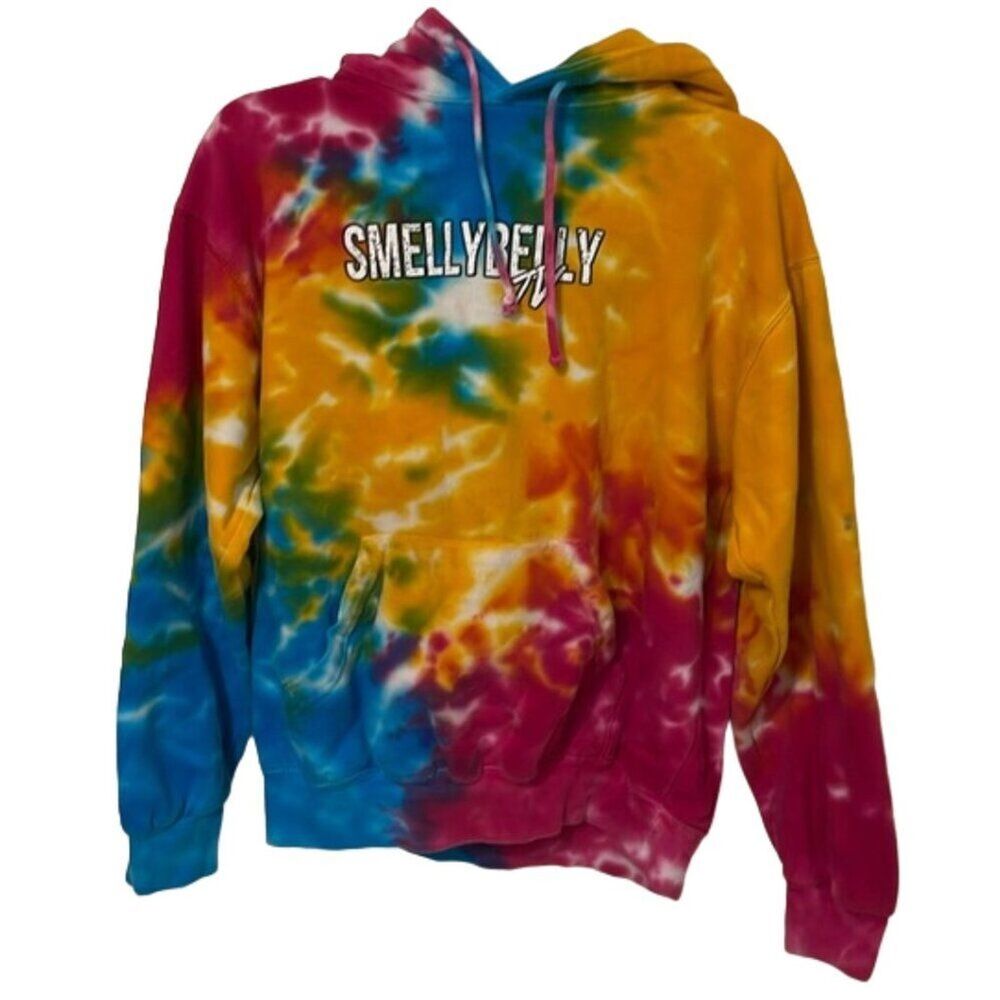 Smellybelly TV Tie Dye Pullover Hoodie Sweatshirt Adult Size Small Colortone